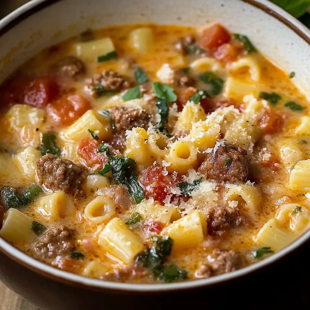 Italienische Wurst Pasta Suppe