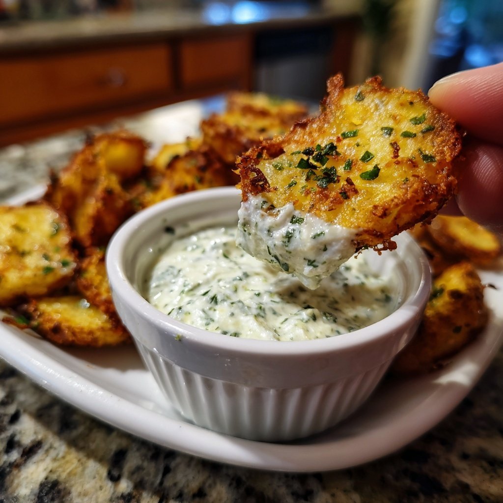 Abendessen mit Ofenkartoffeln und Dip