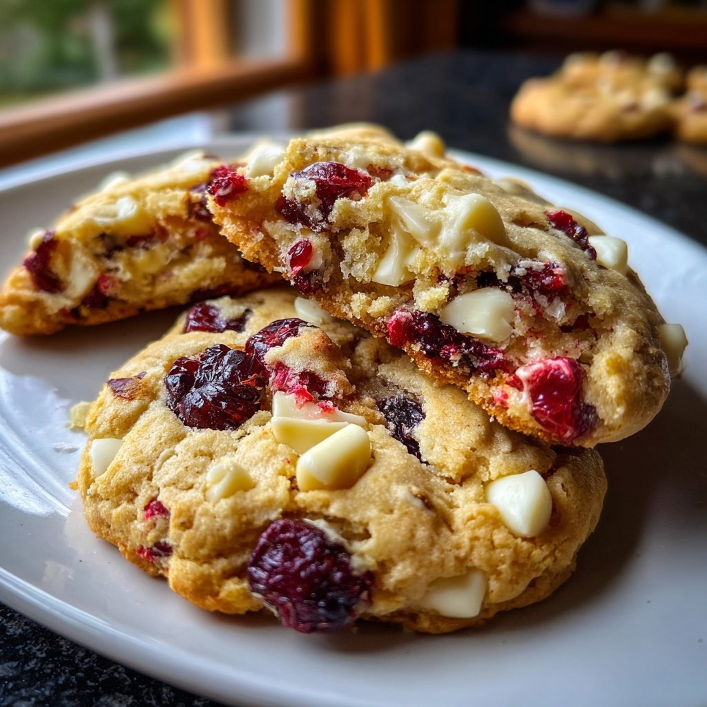 Cookies mit weißer Schokolade und Beeren