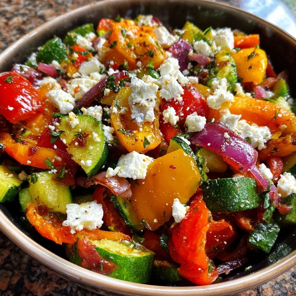 Gesund & Leicht Mediterrane Gemüsepfanne mit Feta