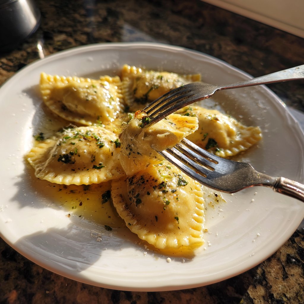 Ravioli in Herzform mit Ricottafüllung