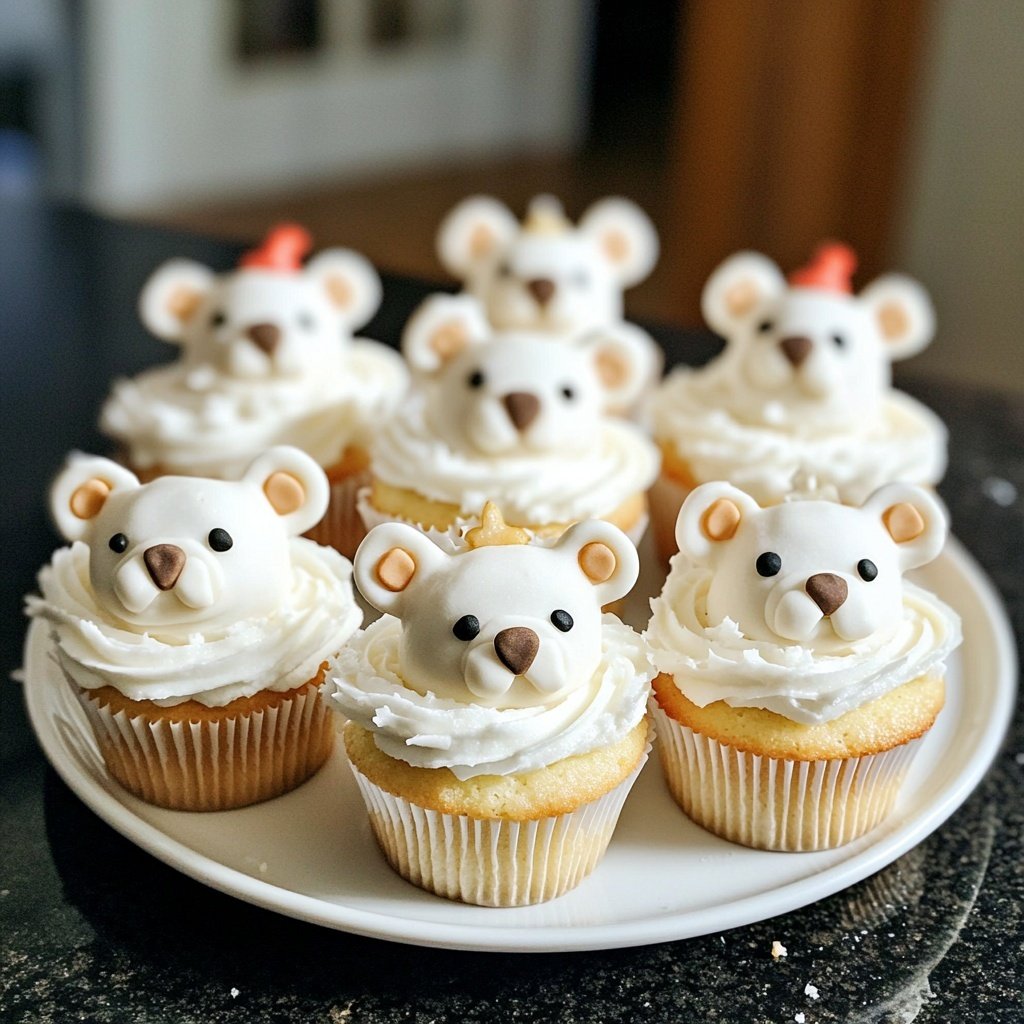 Weihnachts Polar Weißbären Cupcakes