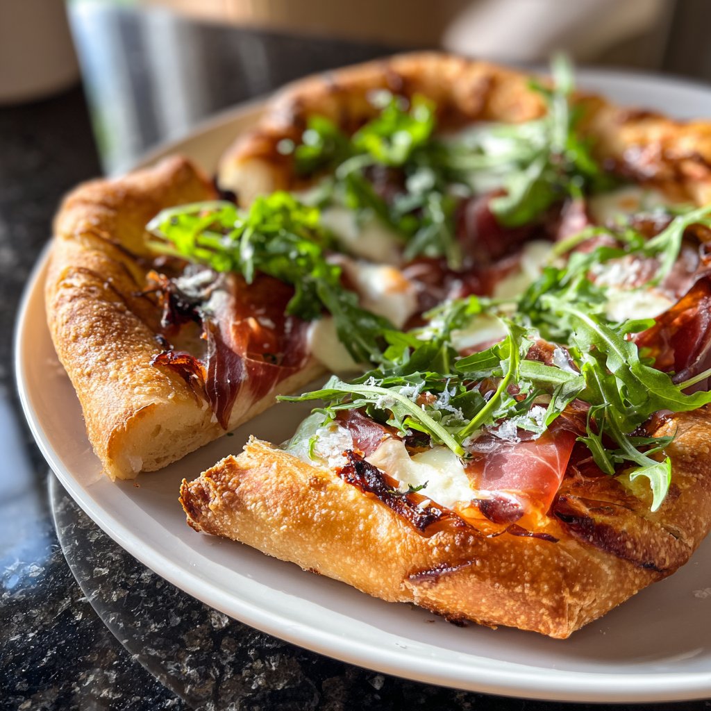 Pizza mit Prosciutto und Rucola