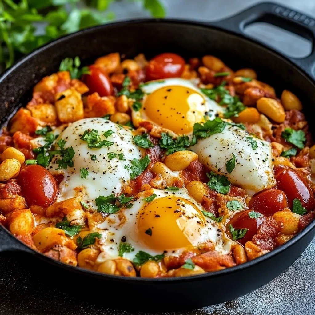 Spanische Bohnen und Eier