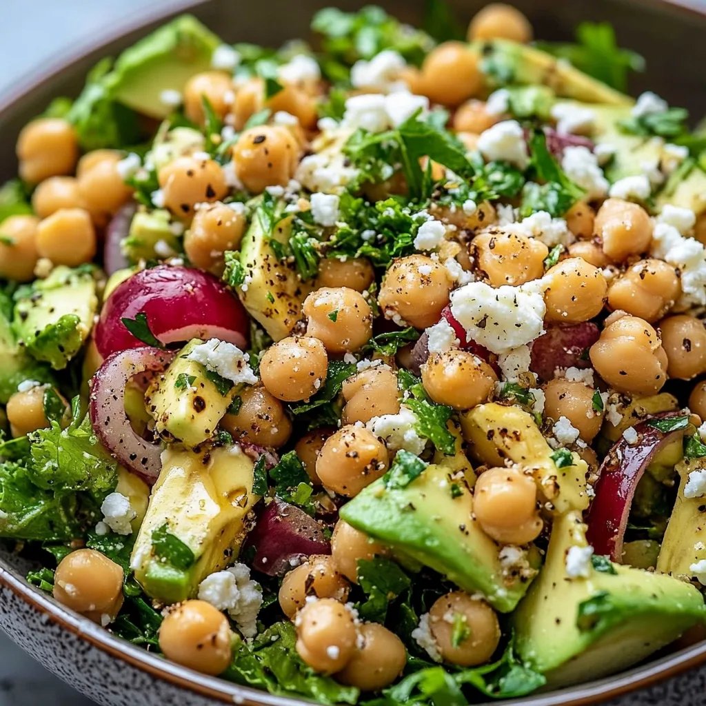 Kichererbsen Feta Avocado Salat