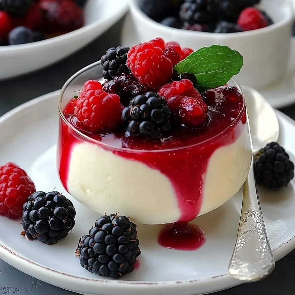 Elegante Vanilla Panna Cotta mit Summer Berry Compote