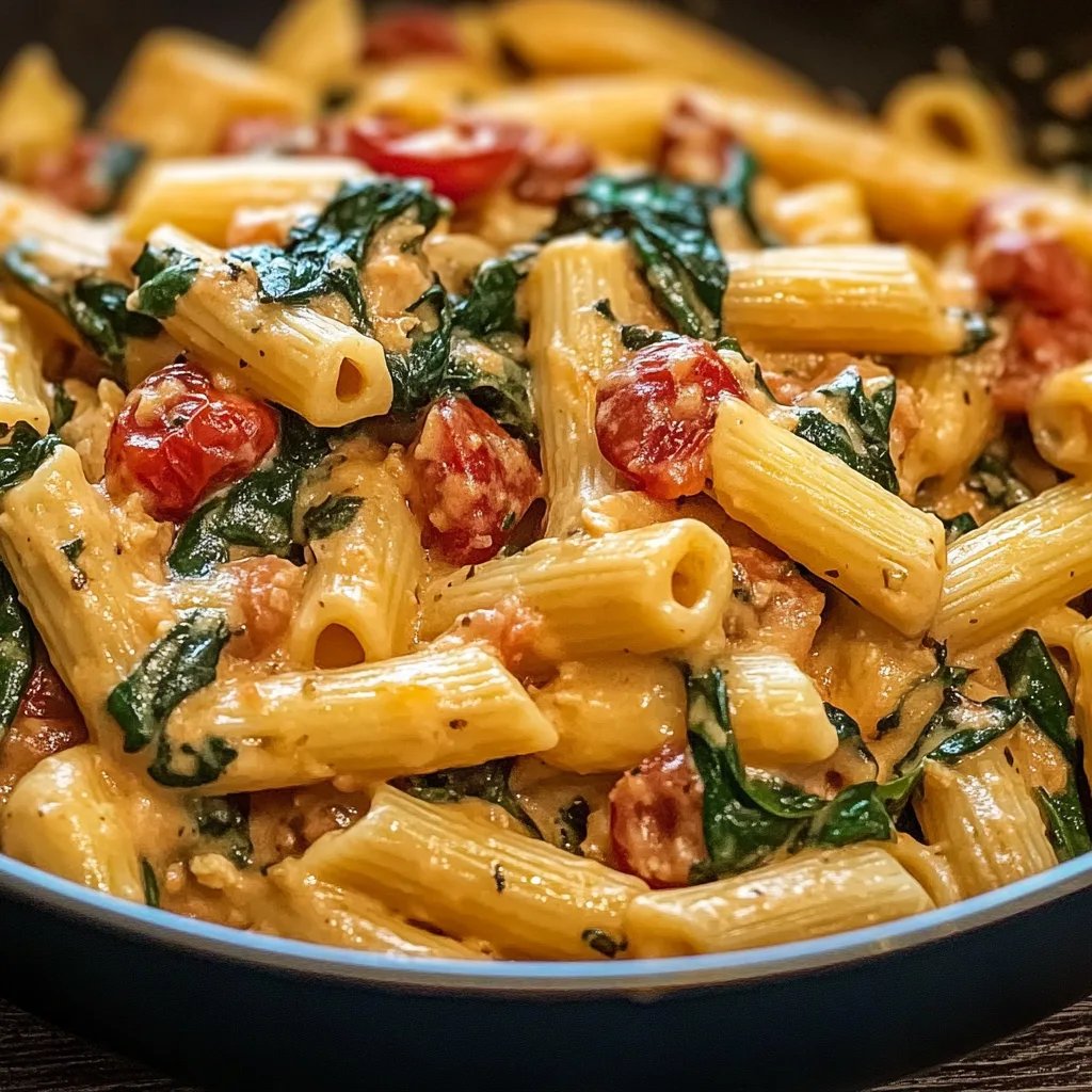 Köstliche Spinat-Tomaten-Pasta