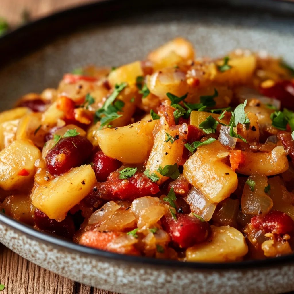 Vegetarische Reispfanne mit Kidneybohnen, Mais und Paprika