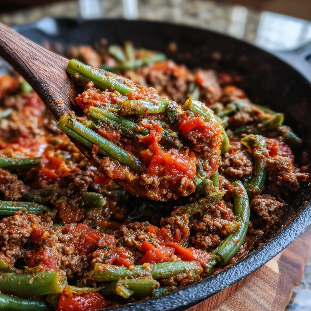 Hackfleisch Pfanne mit Bohnen
