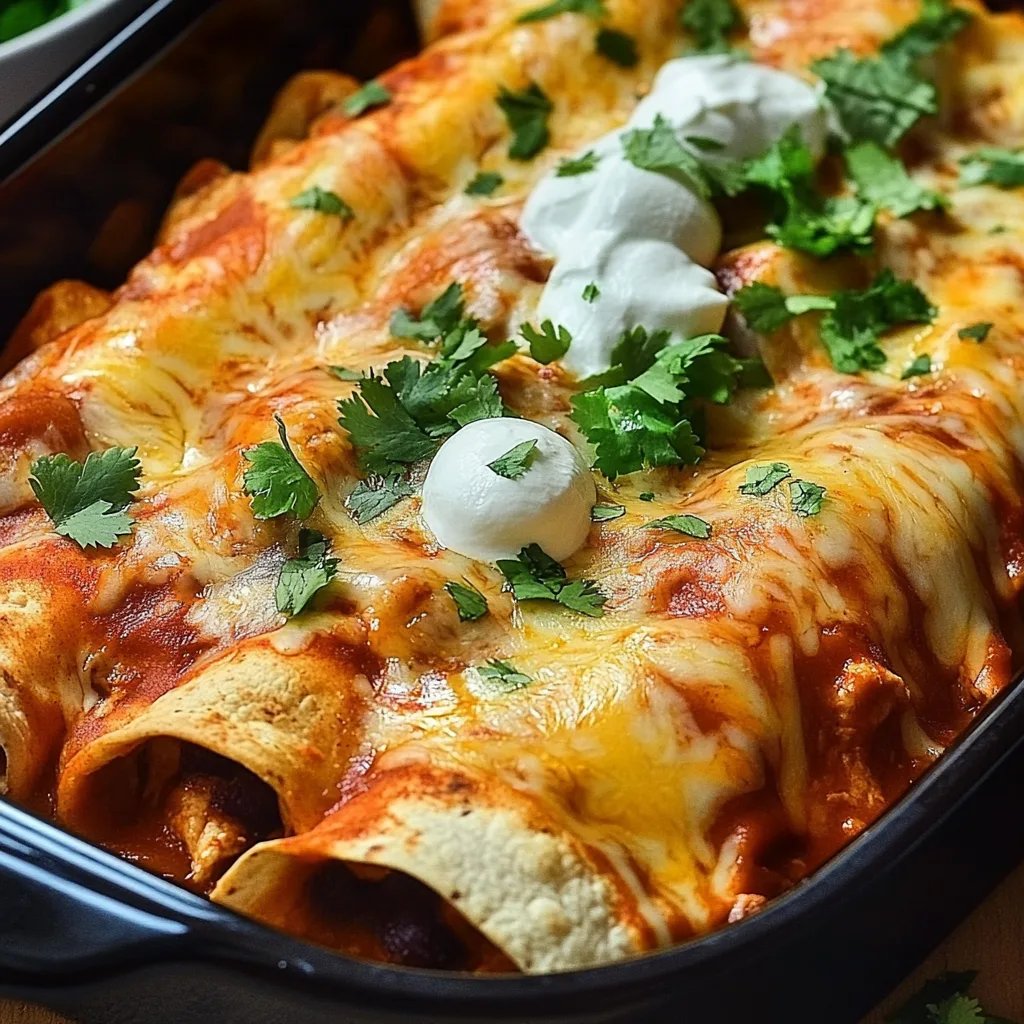 Ultimatives schnelles und einfaches Chicken Enchiladas Rezept für das Abendessen!