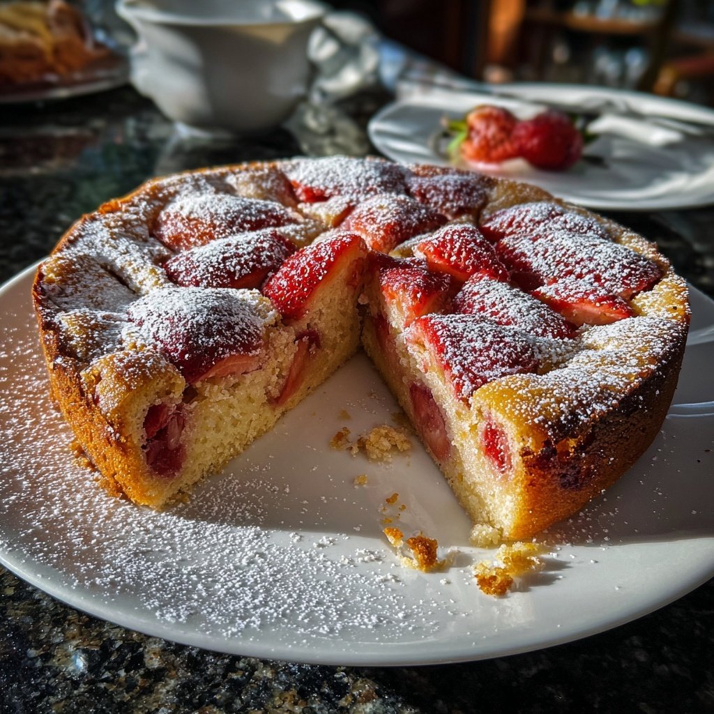 Erdbeerkuchen Mit Puderzucker
