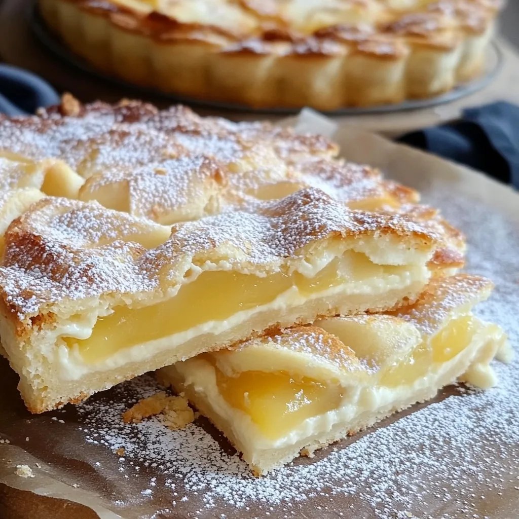 Blätterteig Kuchen mit Pudding und Apfel